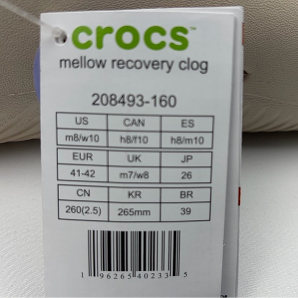 Crocs Mellow Recovery Clog Bone Neutral Slip-On – M8 / W10 (NWT) - Picture 6 of 6